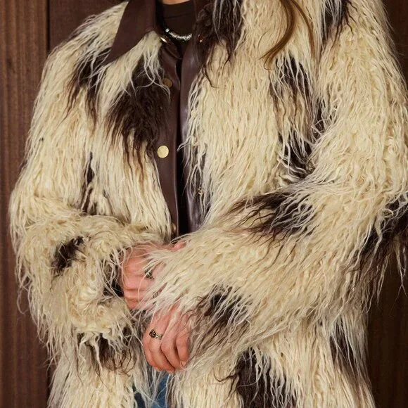 Multicolor Casual Women's Faux Fur Christmas Coat